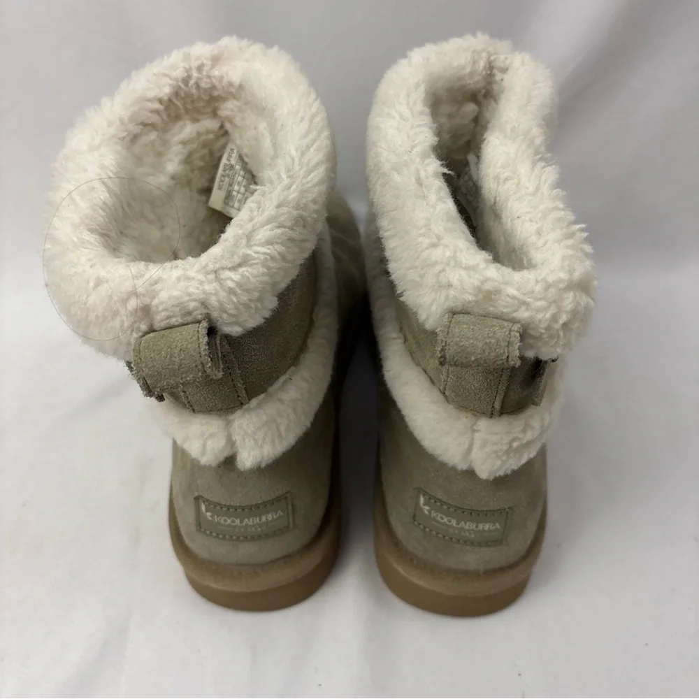 UGG Womans Koolaburra Size 10 USA Mini  Barley Suede Boots Dune Gray 1133079